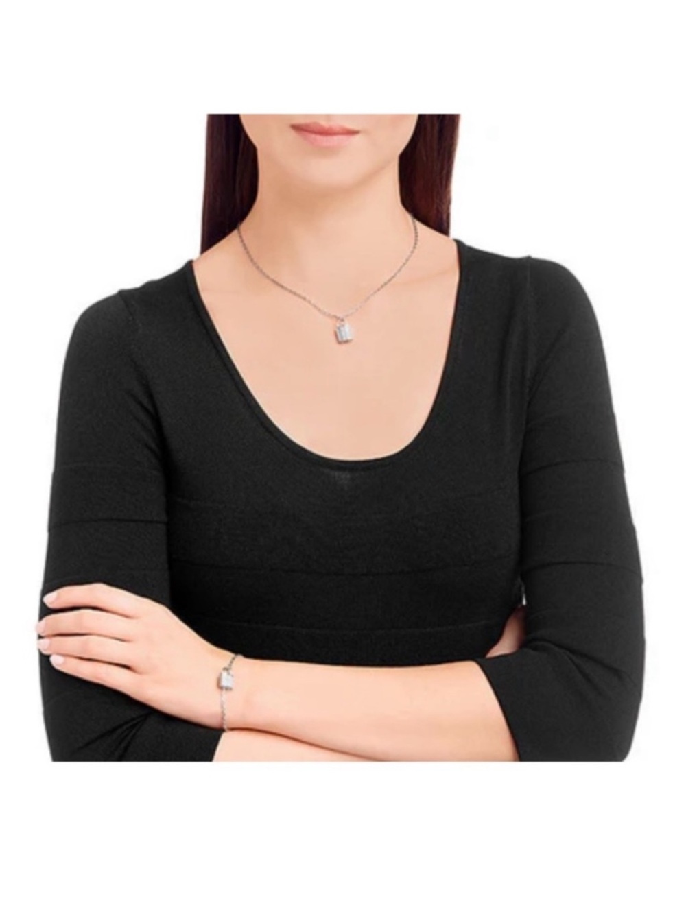 Swarovski Clear Crystal
Jewelry Set CASE Necklace & Bracelet Padlock #5120621